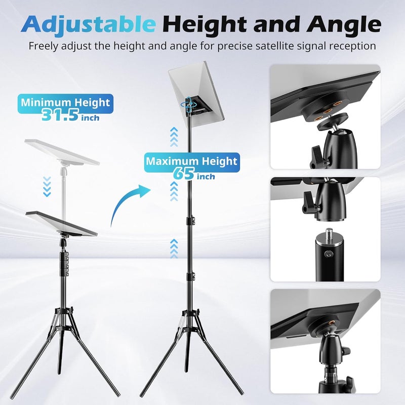 UBeesize Starlink Mini Tripod Mount Kits, Adjustable Height and Angle Tripod Mounting kit with Pipe Adapter Compatible with Starlink Mini Satellite for Camping and RV Travel - Image 3